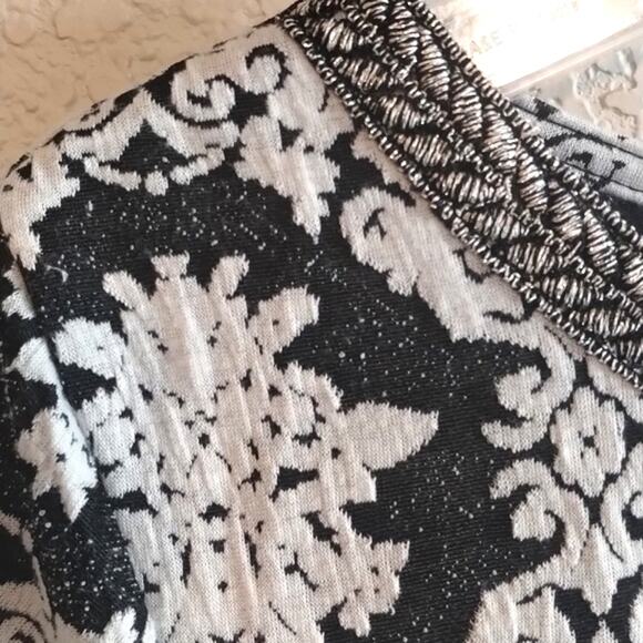 Xhilaration NWT Black & White Jacquard Fit + Flare Keyhole Back Dress XXL - Picture 13 of 16